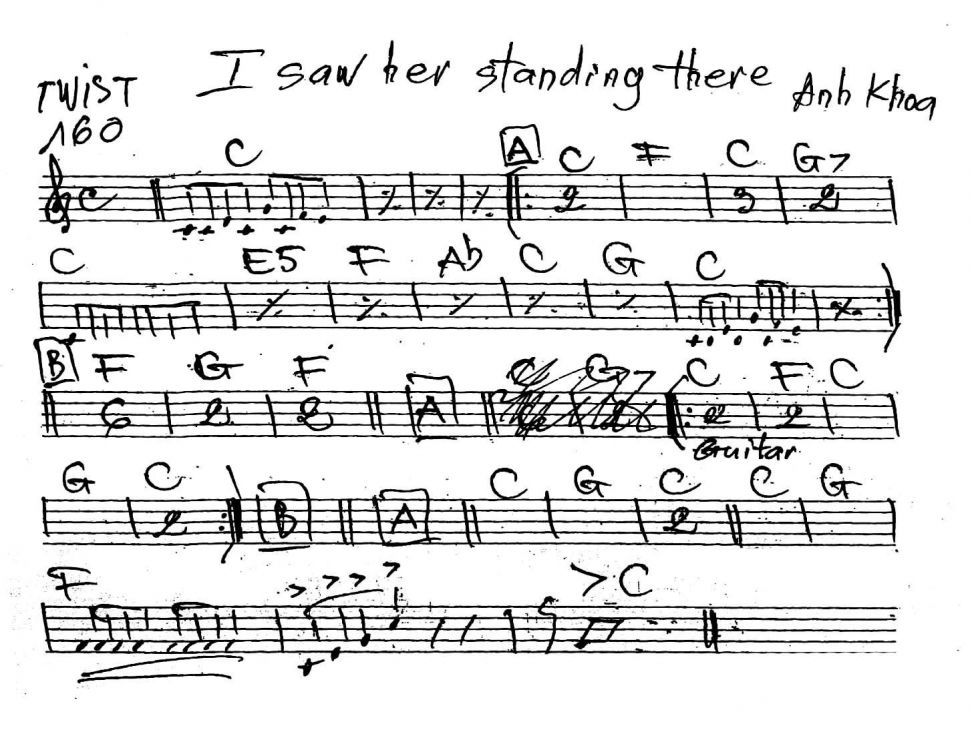 I Saw Her Standing There sheet