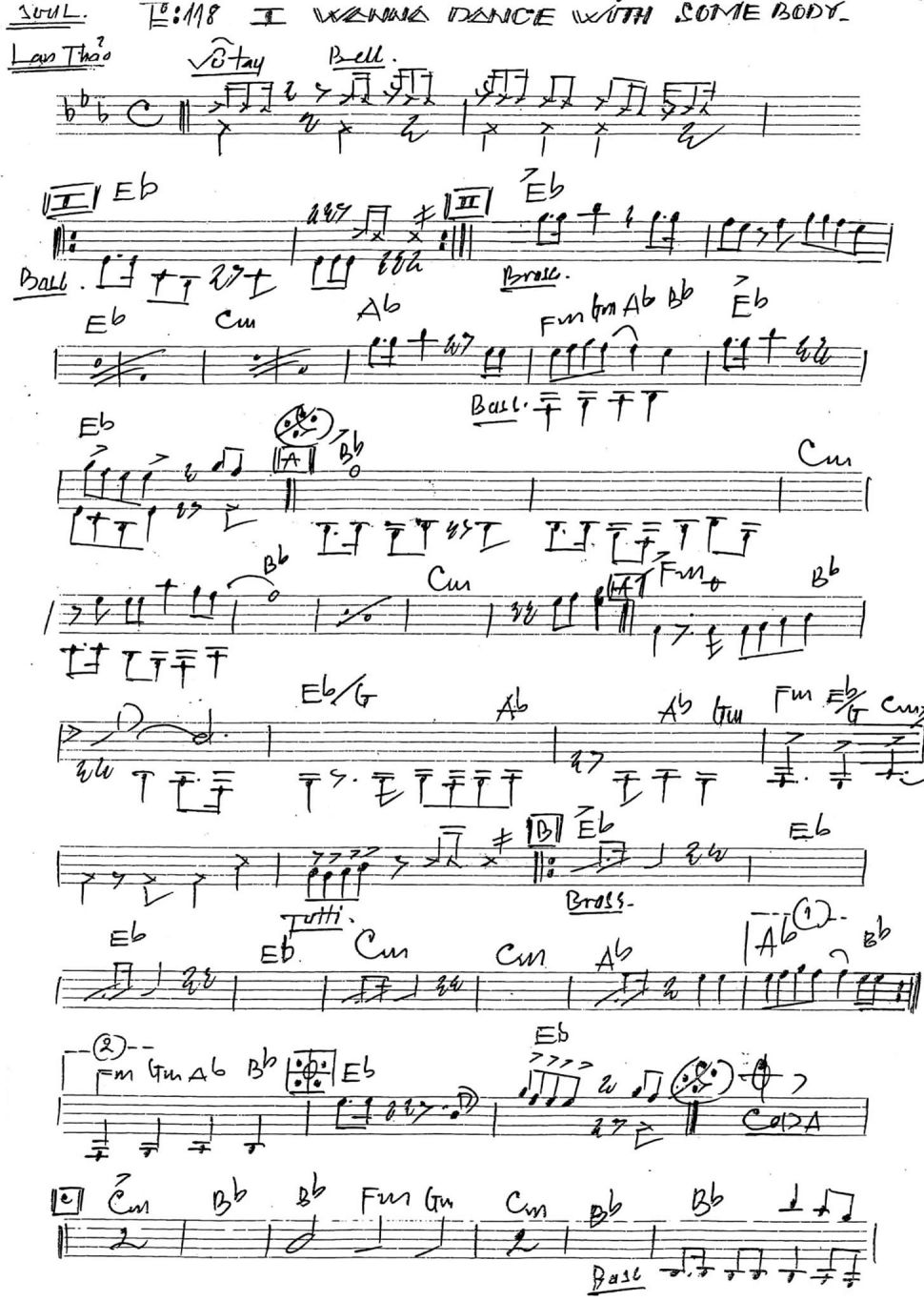 I Wanna Dance With Some Body sheet