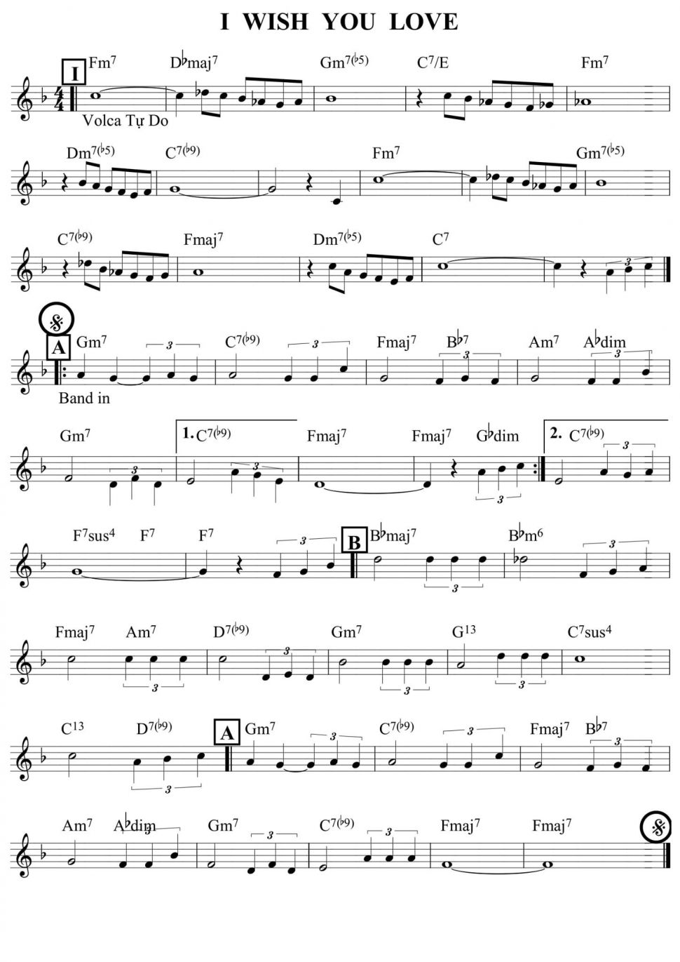 I Wish You Love sheet