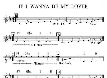 If I Wanna Be My Lover sheet