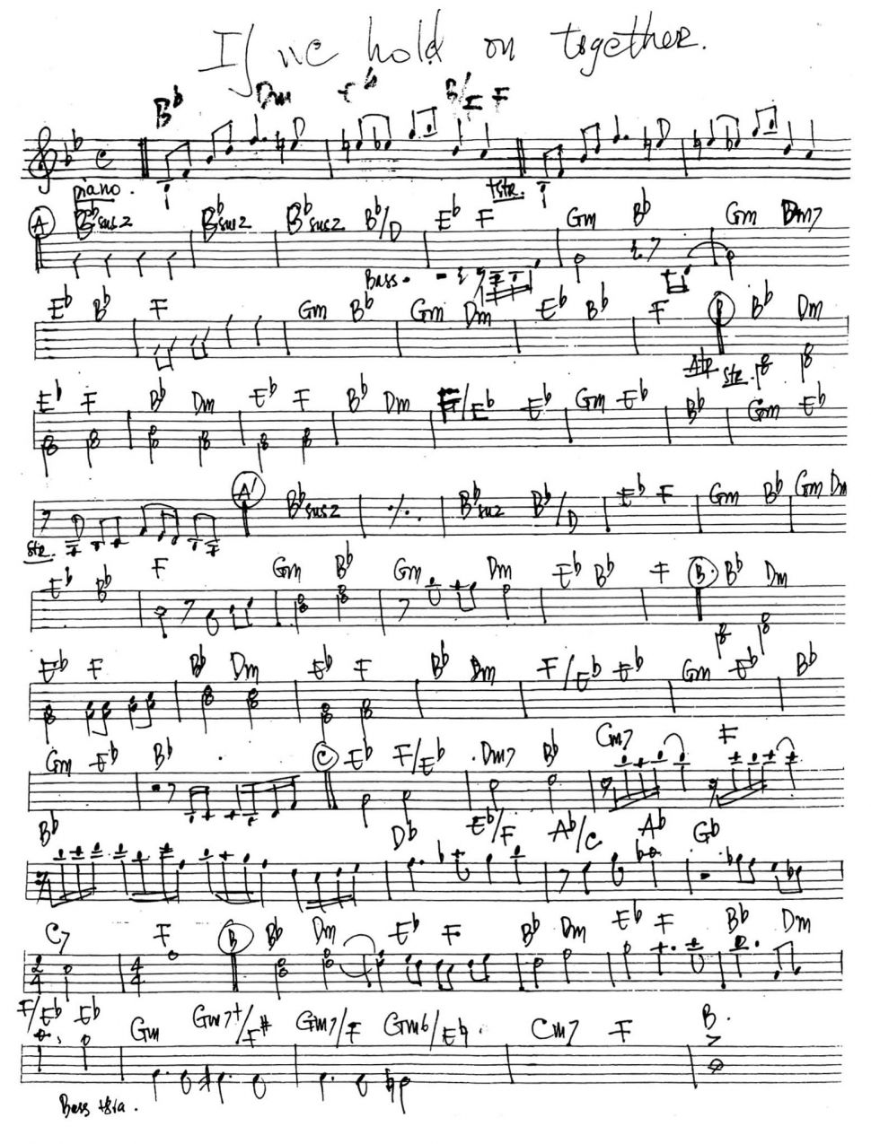 If We Hold On Together sheet