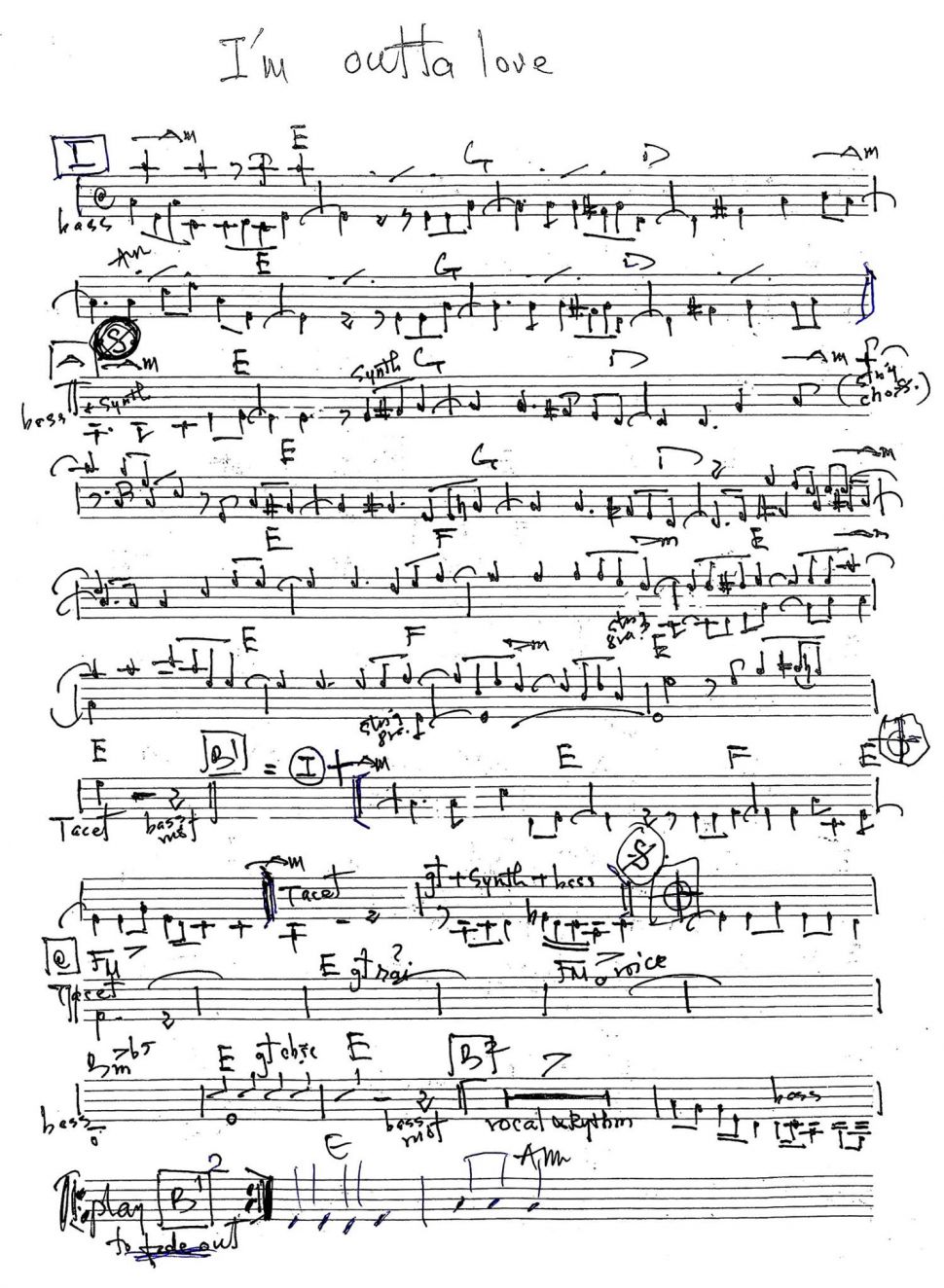 I'm Out To Love sheet