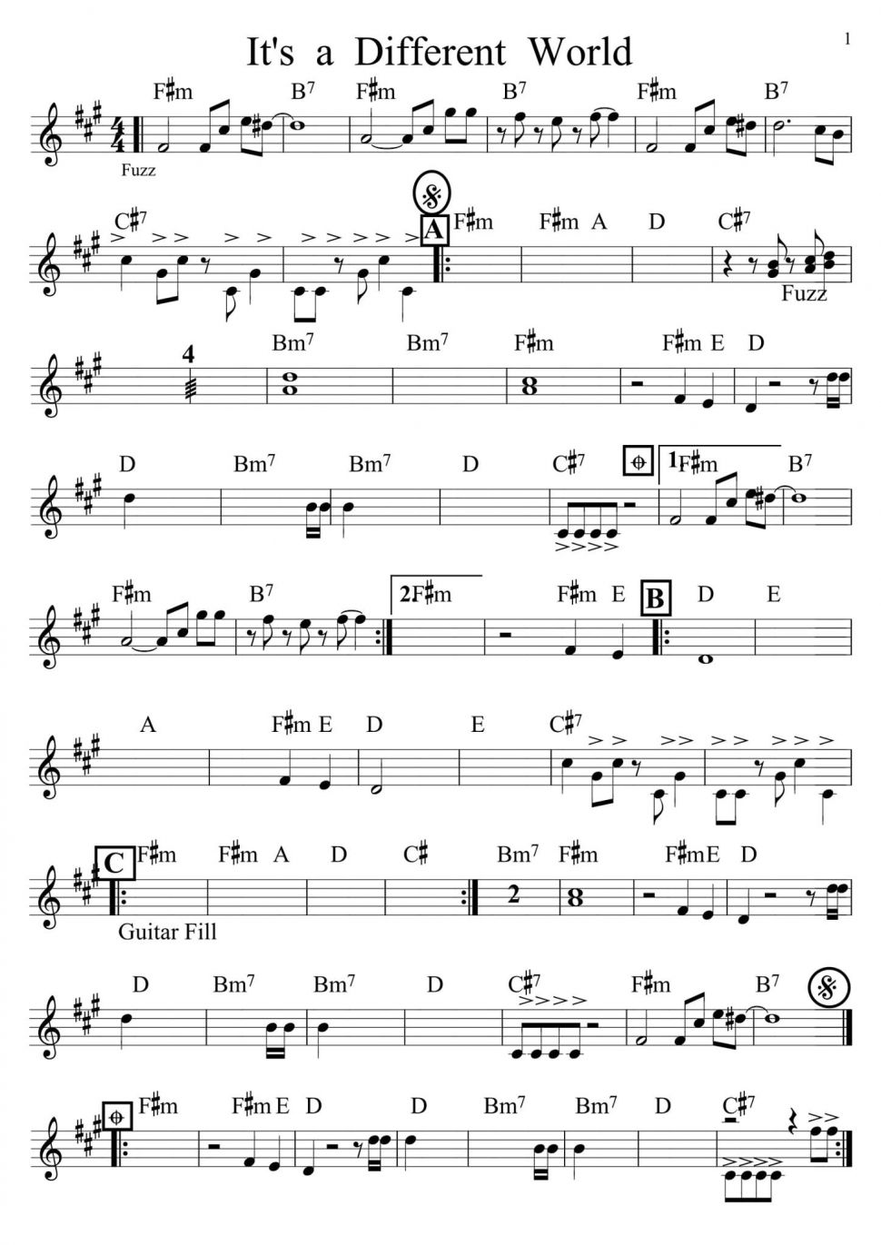 It's A Different World sheet