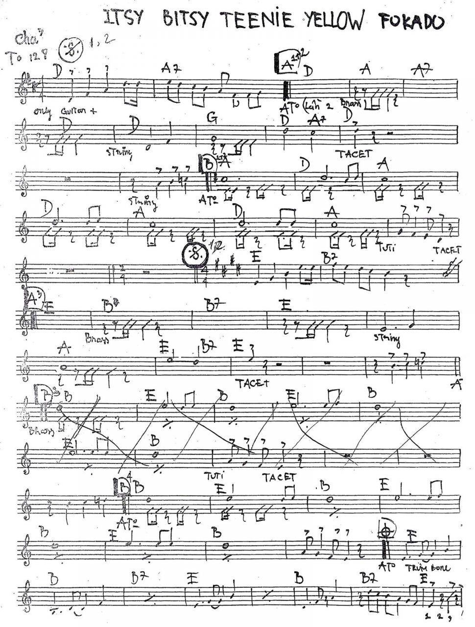 Itsy Bitsy Teenie Yellow Fokado sheet