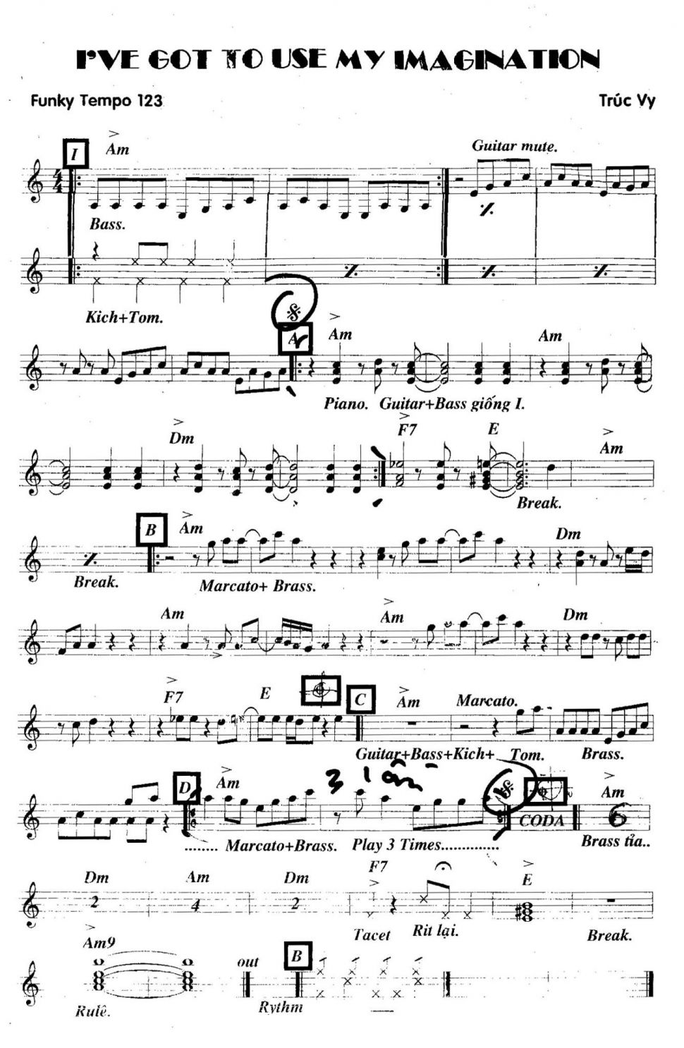 I've Got To Use My Imagination sheet