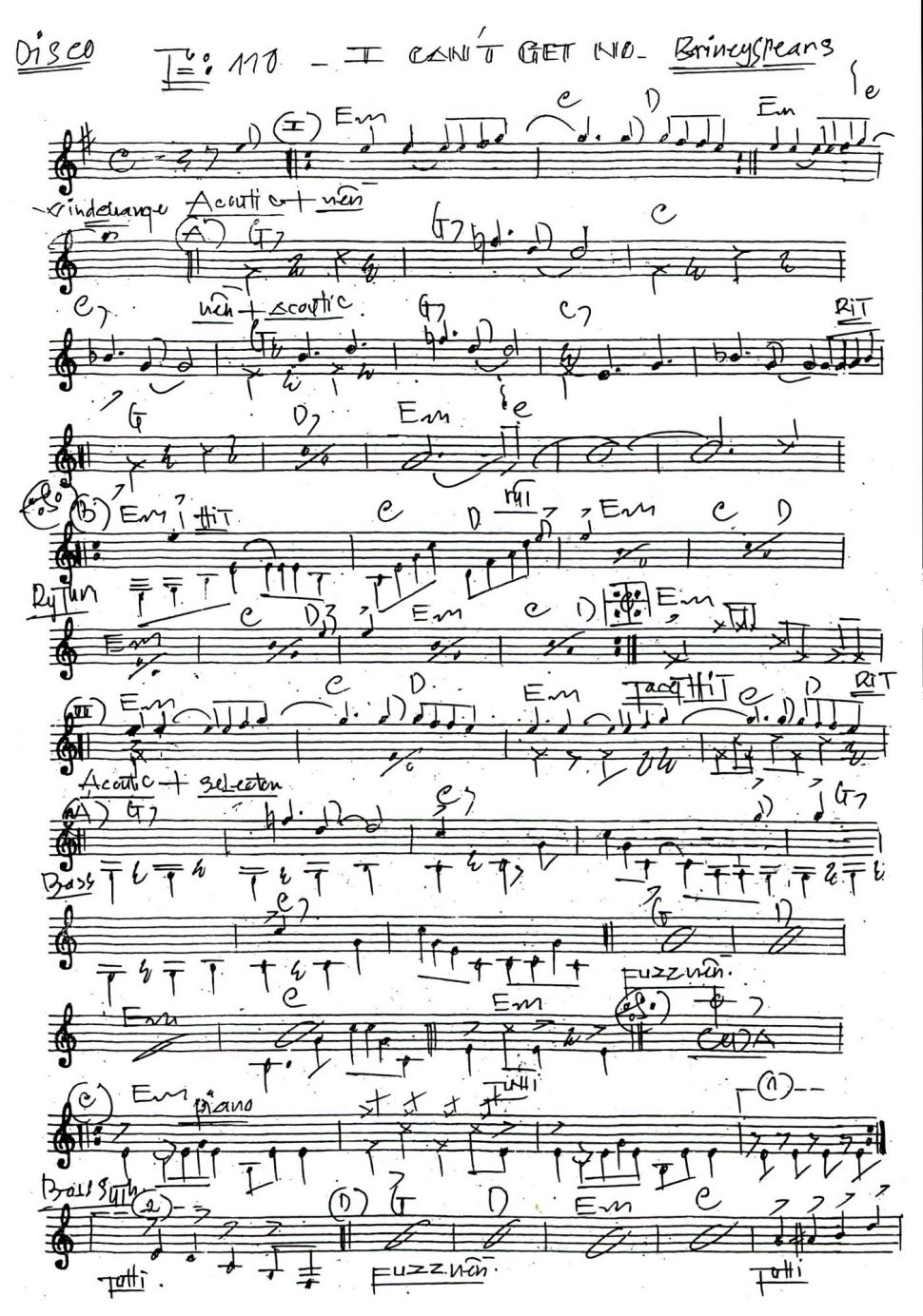 I Can't Get No sheet