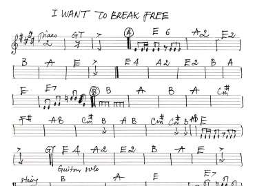 I Want To Break Free sheet