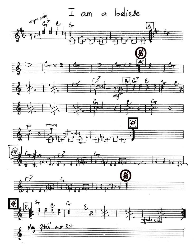 I Am A Belive sheet