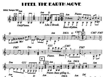 I Feel Earth Move sheet