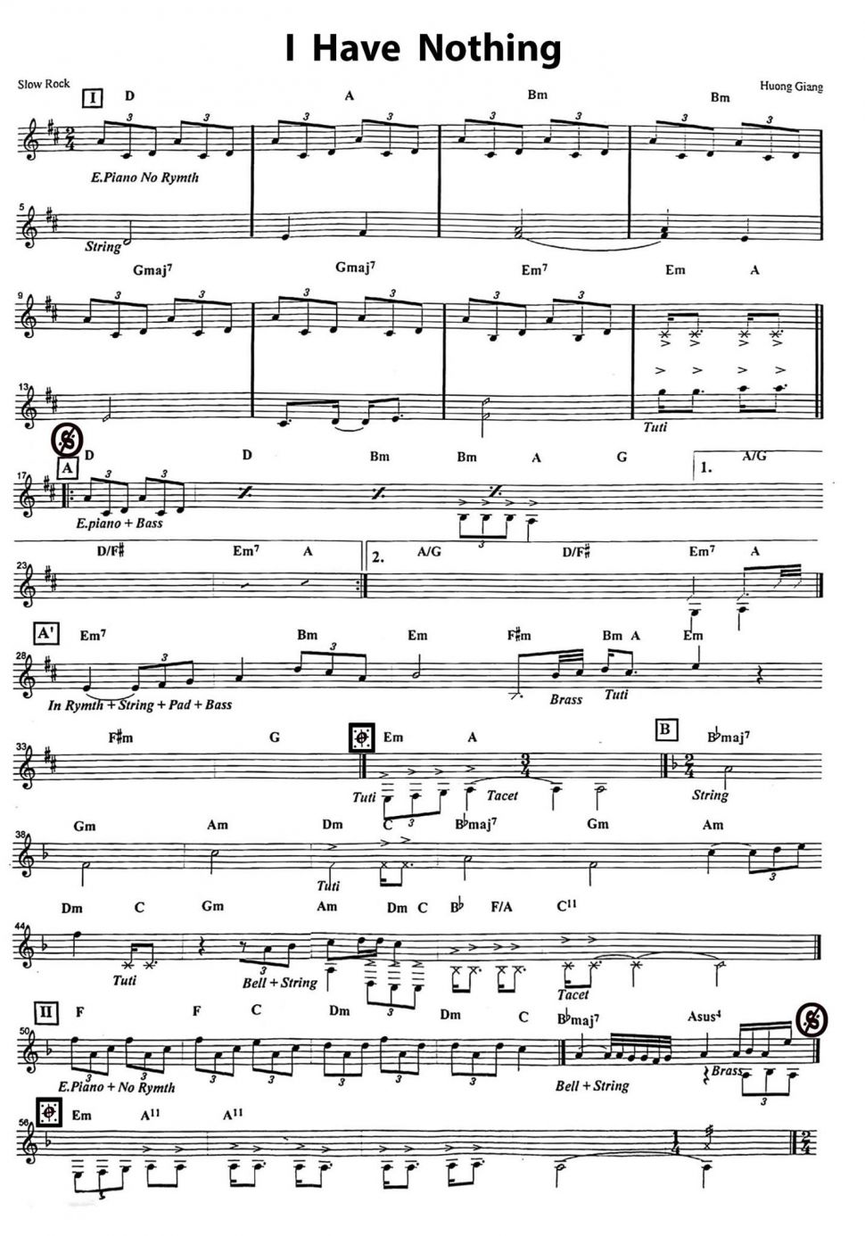 I Have Nothing sheet