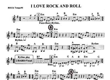 I Love Rock And Roll sheet