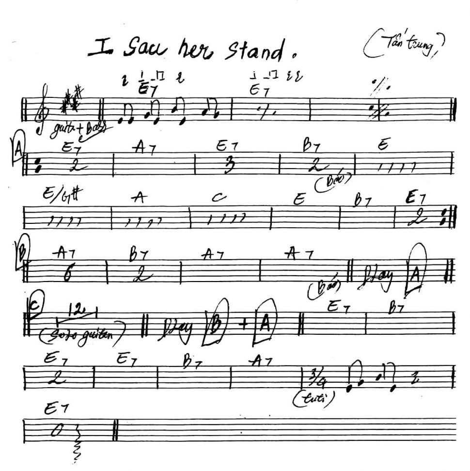 I Saw Her Stand sheet