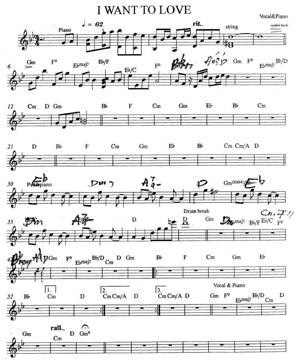 I Want To Love sheet