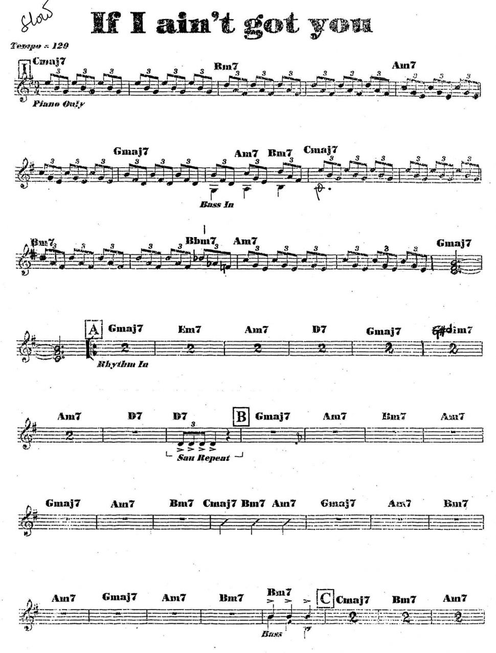 If I Ain't Got You sheet