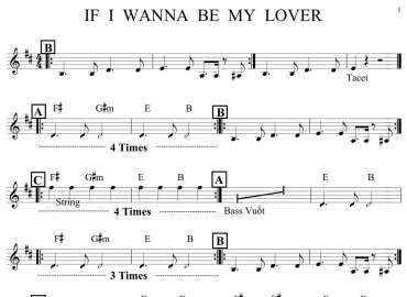 If I Wanna Be My Lover sheet