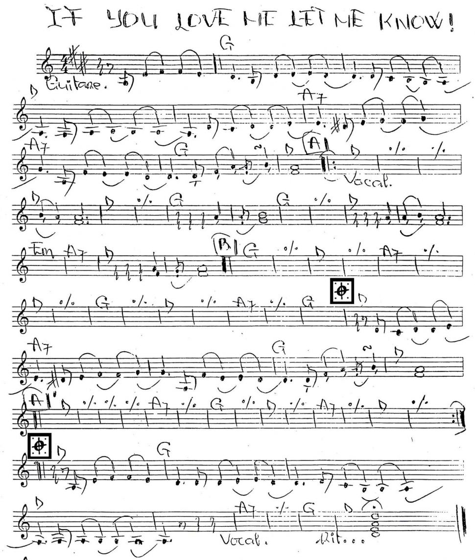 If You Love Me Let Me Know sheet