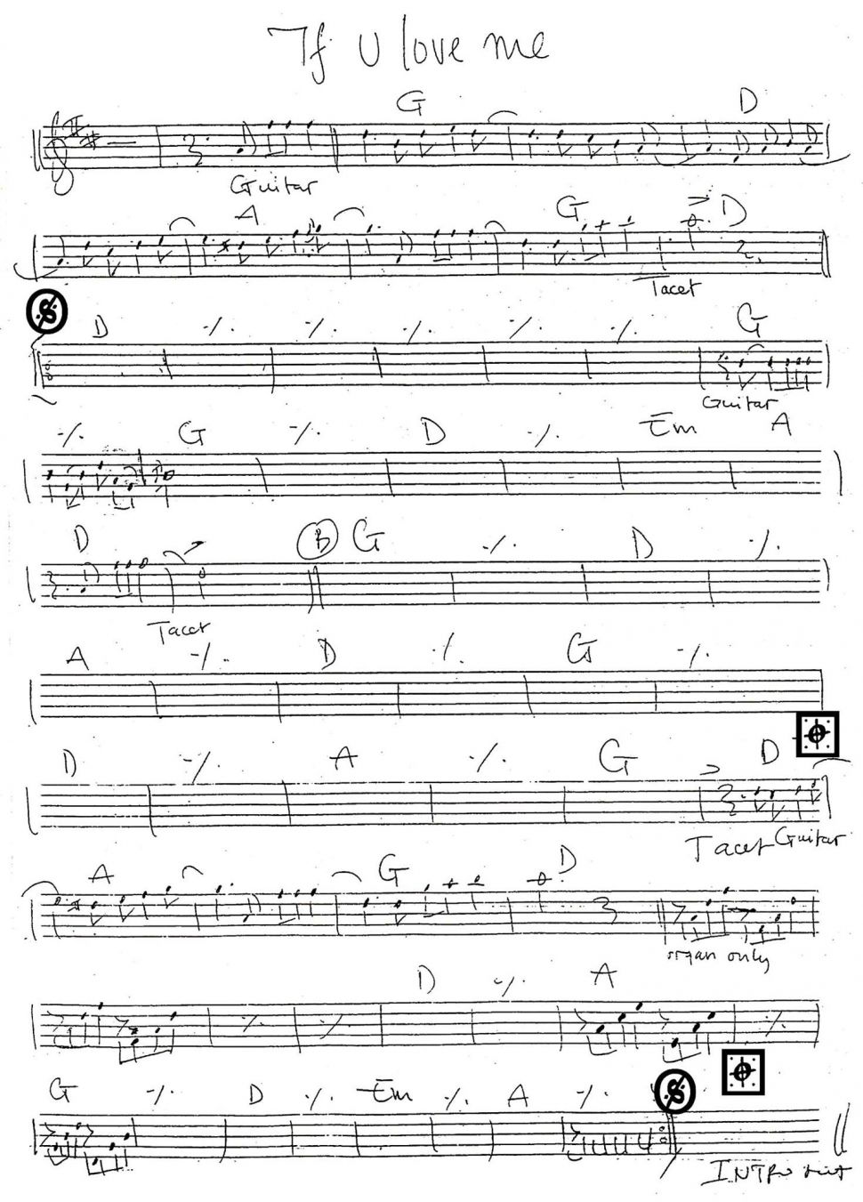 If You Love Me sheet