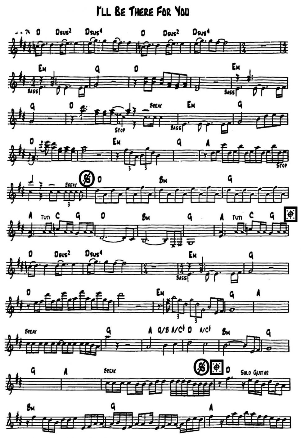 I'll Be There For You sheet