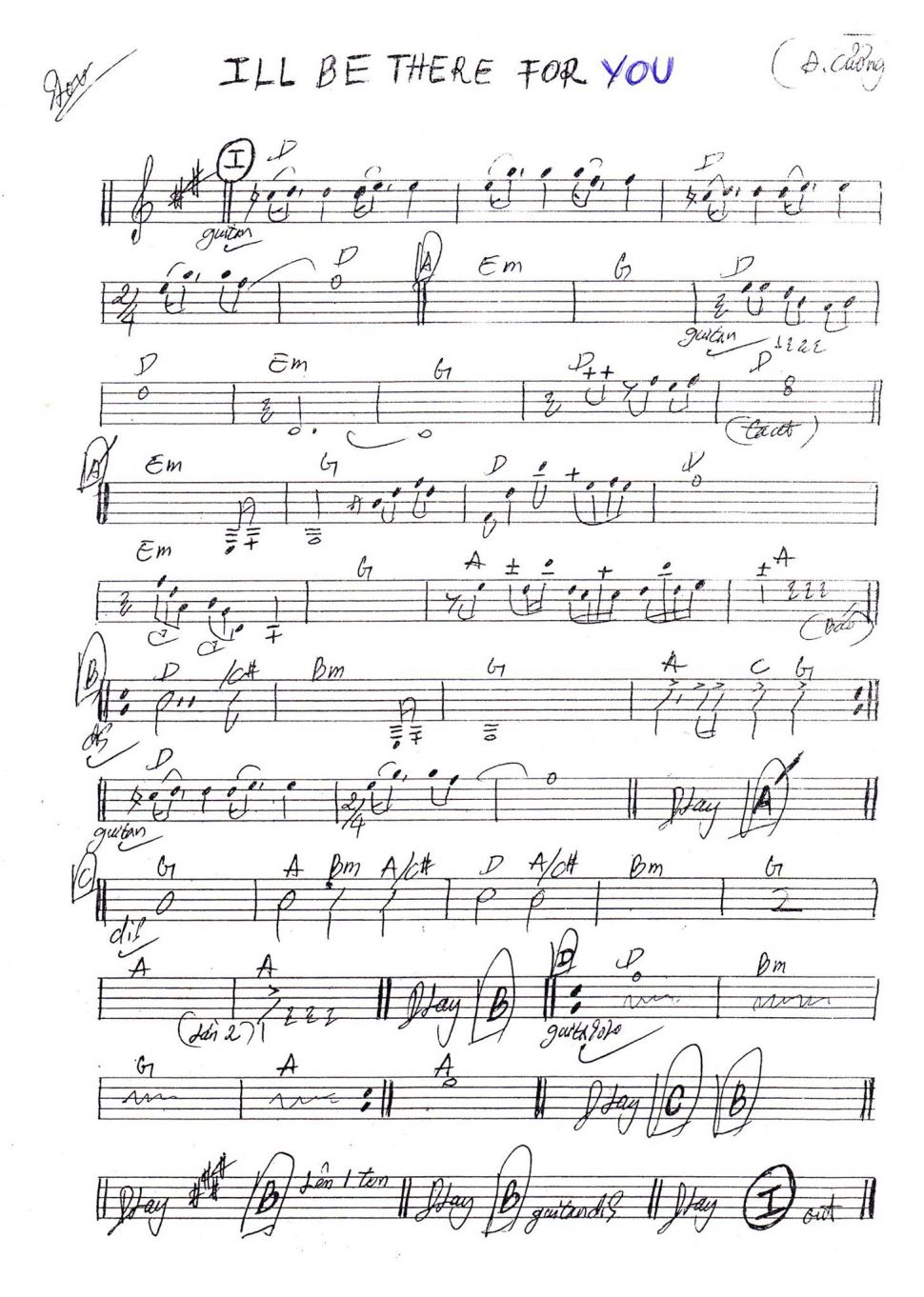 I'll Be There For You sheet