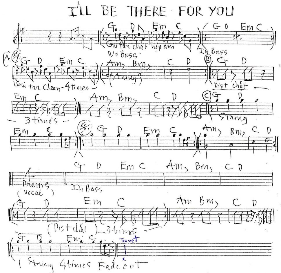 I'll Be There For You sheet