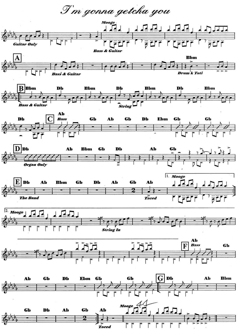 I'm Gonna Getcha You sheet
