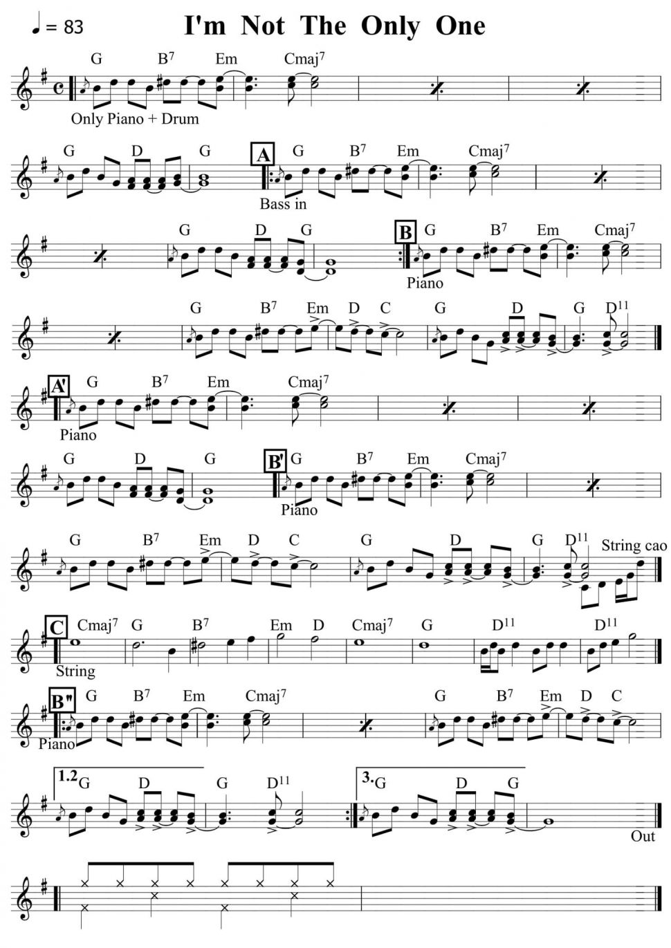 I'm Not The Only One sheet