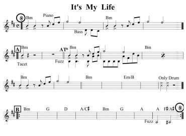 It's My Life sheet