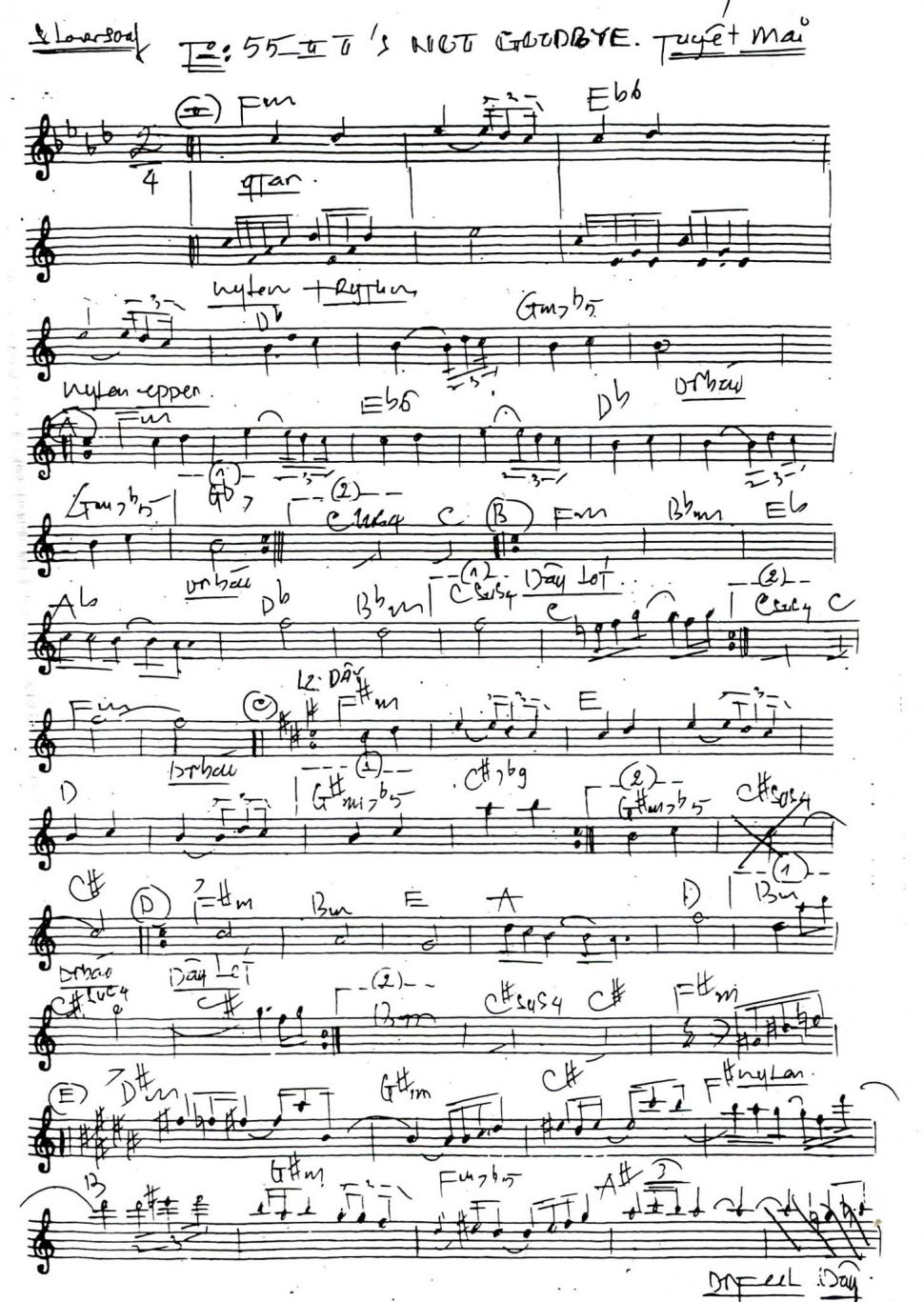 It;s Not Goodbye sheet