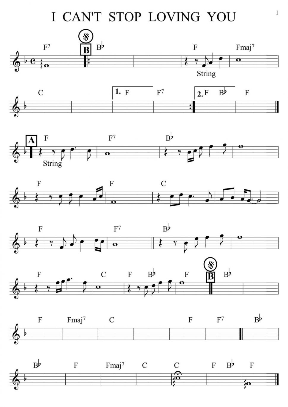 I Can't Stop Loving You sheet