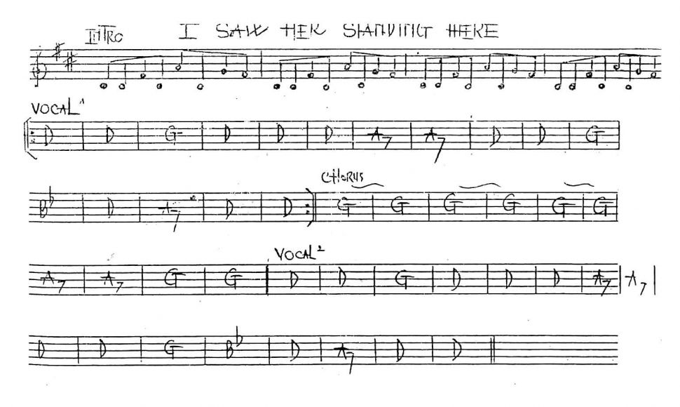 I Saw Her Standing Hike sheet