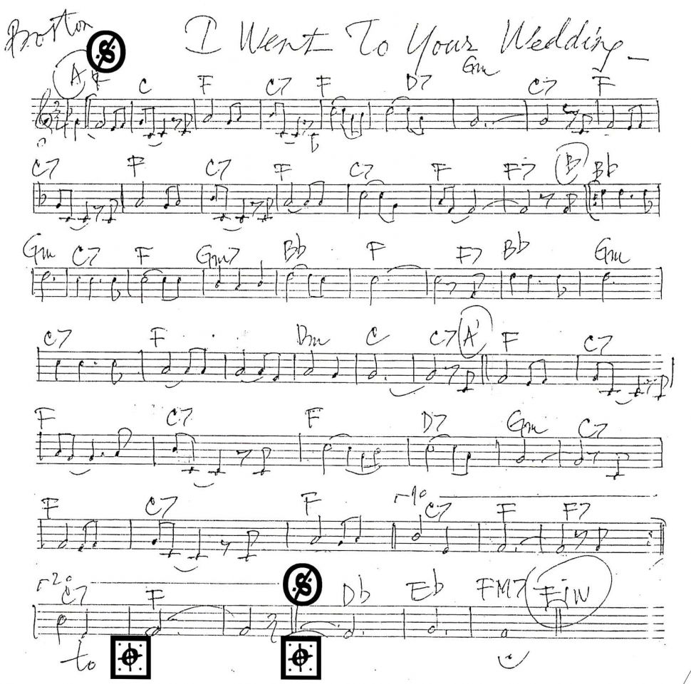 I Went To Your Wedding sheet