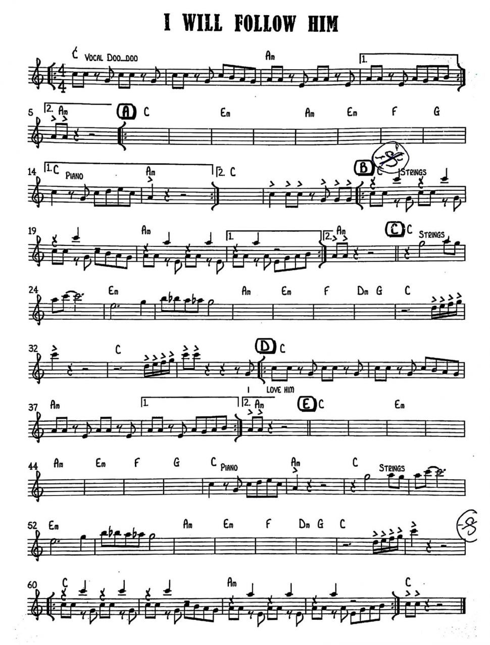 I Will Follow Him sheet