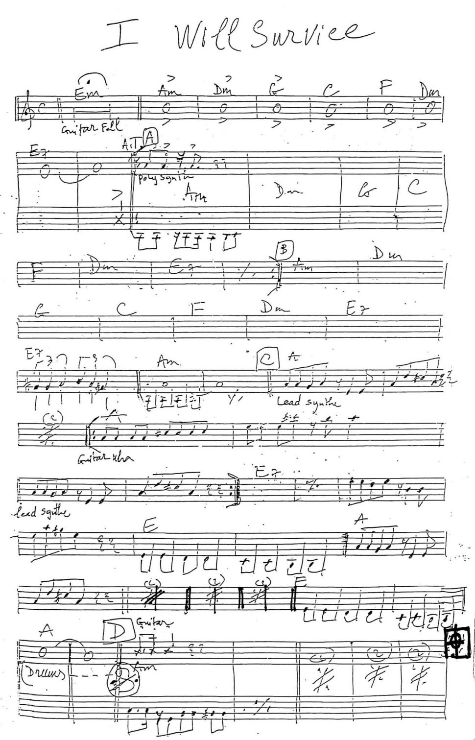 I Will Survive sheet