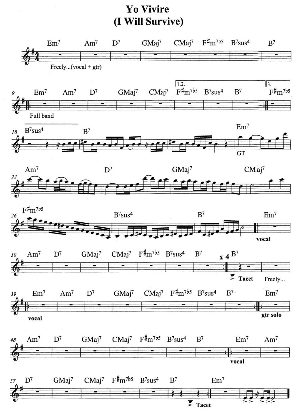 I Will Survive sheet