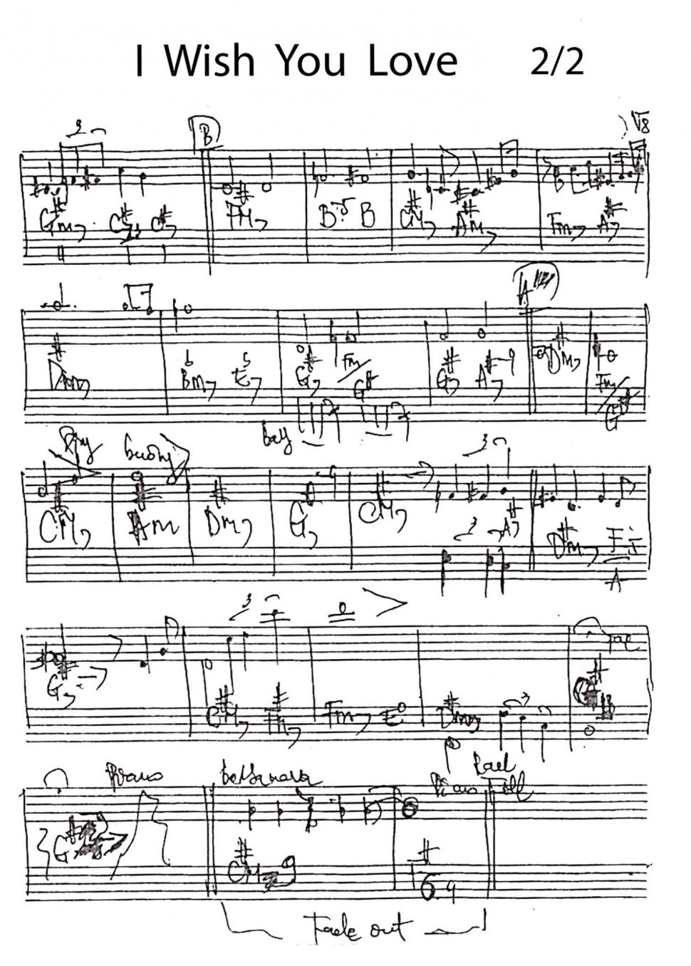 I Wish You Love sheet
