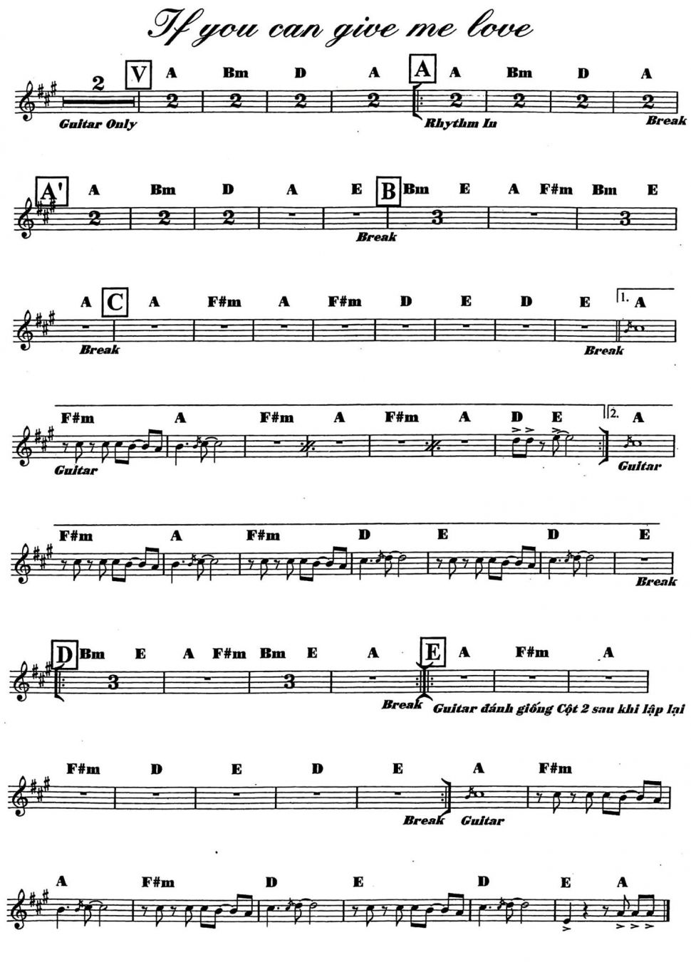 If You Can Give Me Love sheet