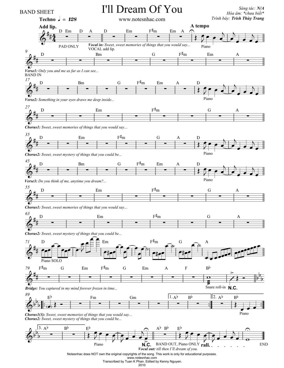 I'll Dream Of You sheet