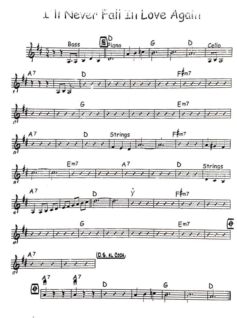 I'll Never Fall In Love Again sheet