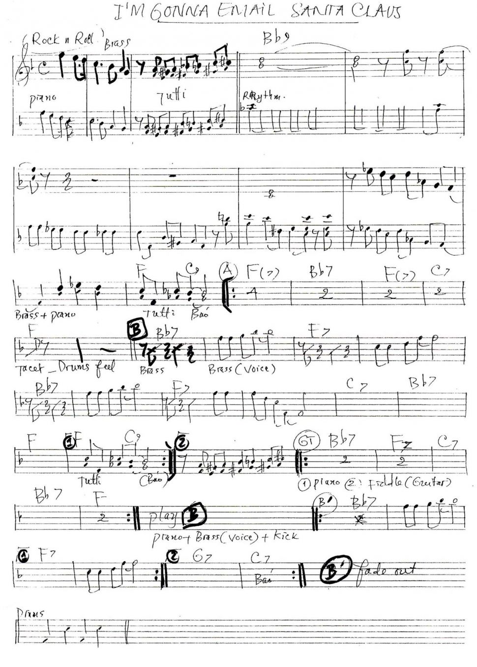 I'm Gonna Email Santa Claus sheet