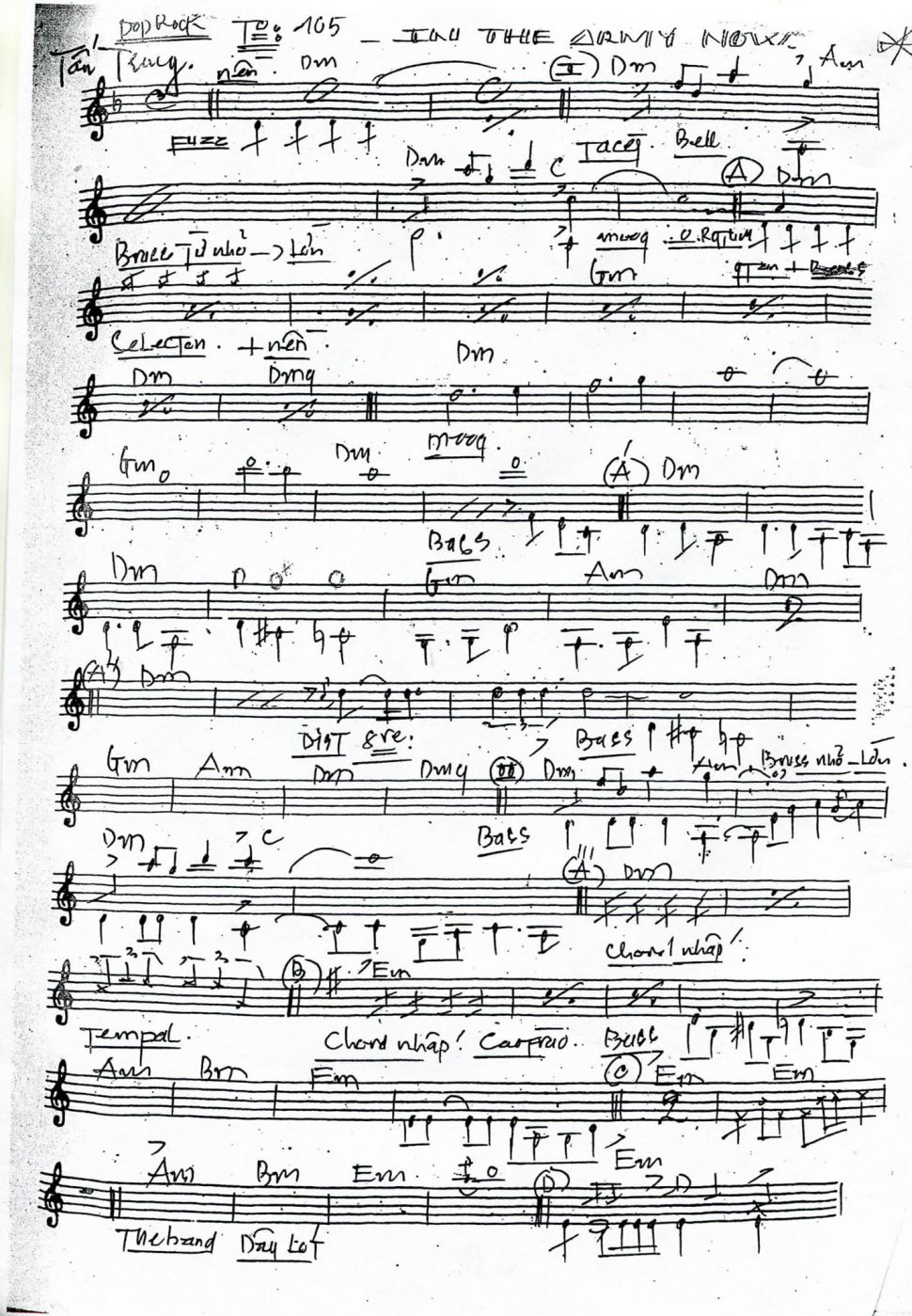 In The Army Now sheet