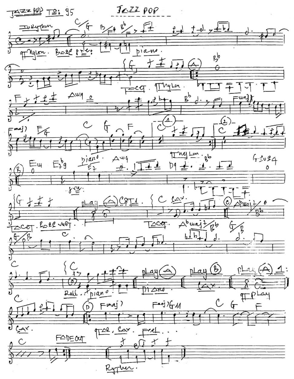 Jazz pop sheet