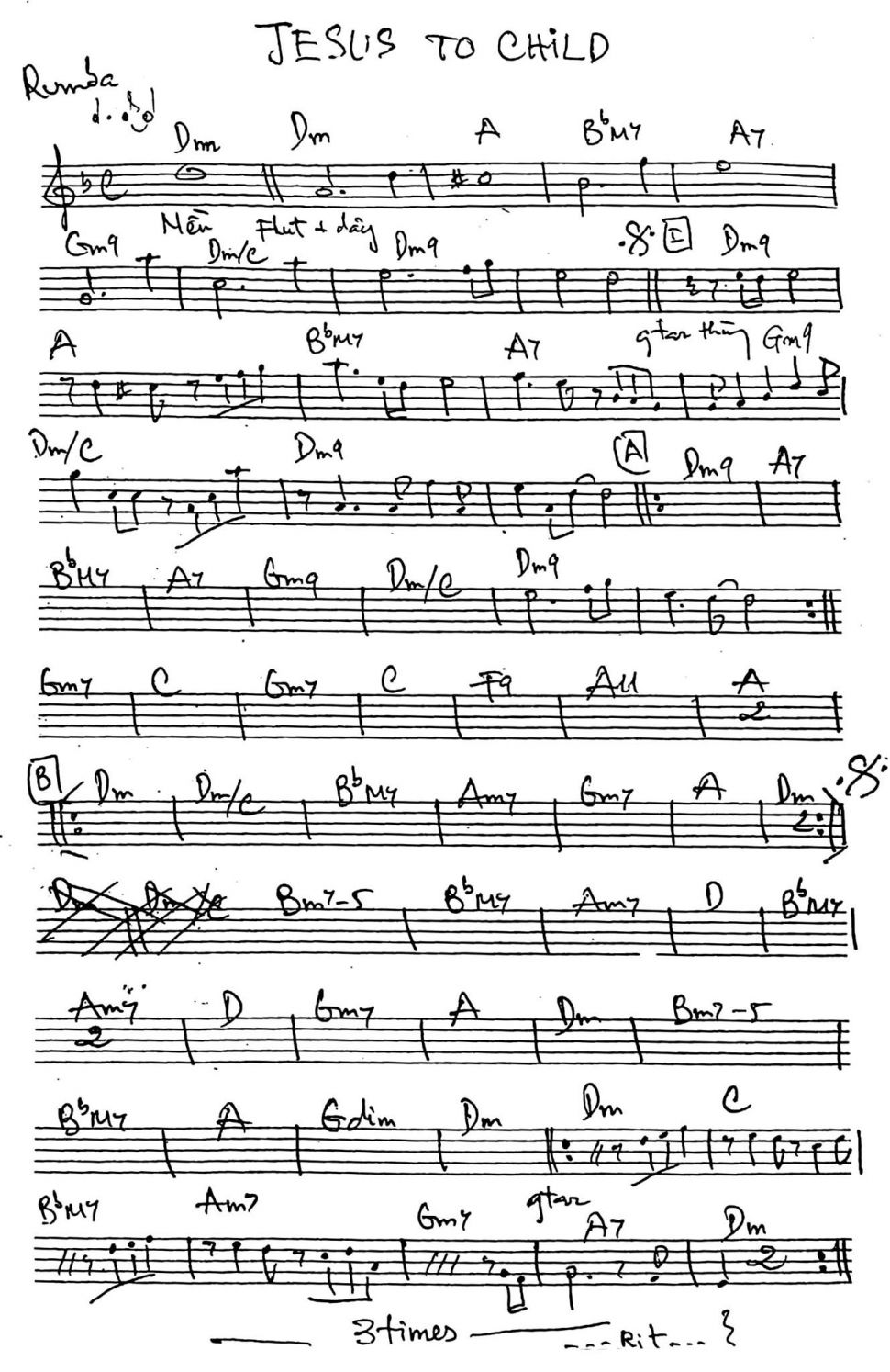 Jesus to child sheet