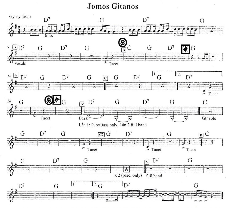 Jomos gitanos sheet