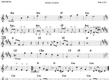 Julio's Tango sheet