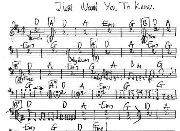 Jurt want you to know sheet