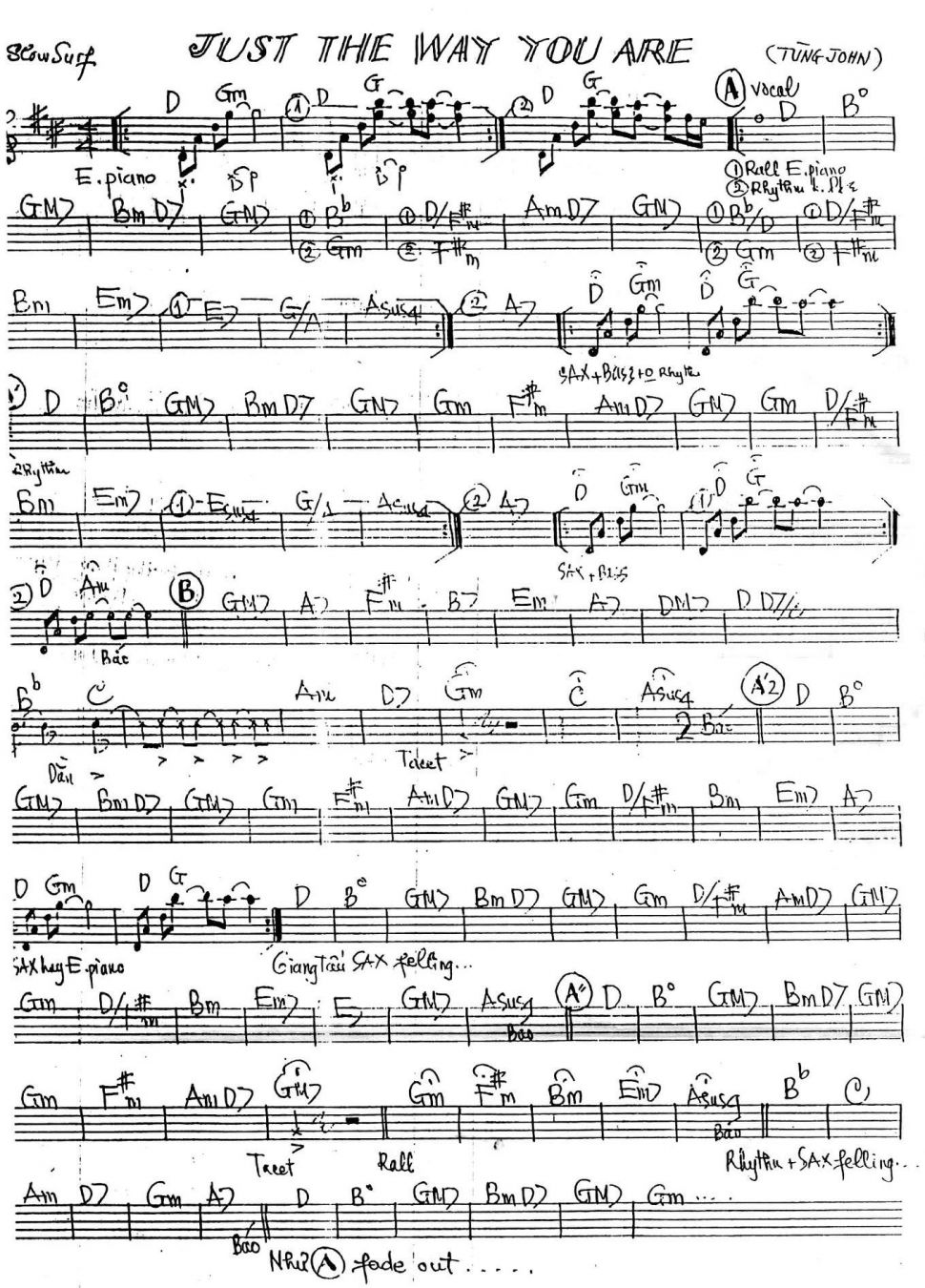 Just the way you are sheet