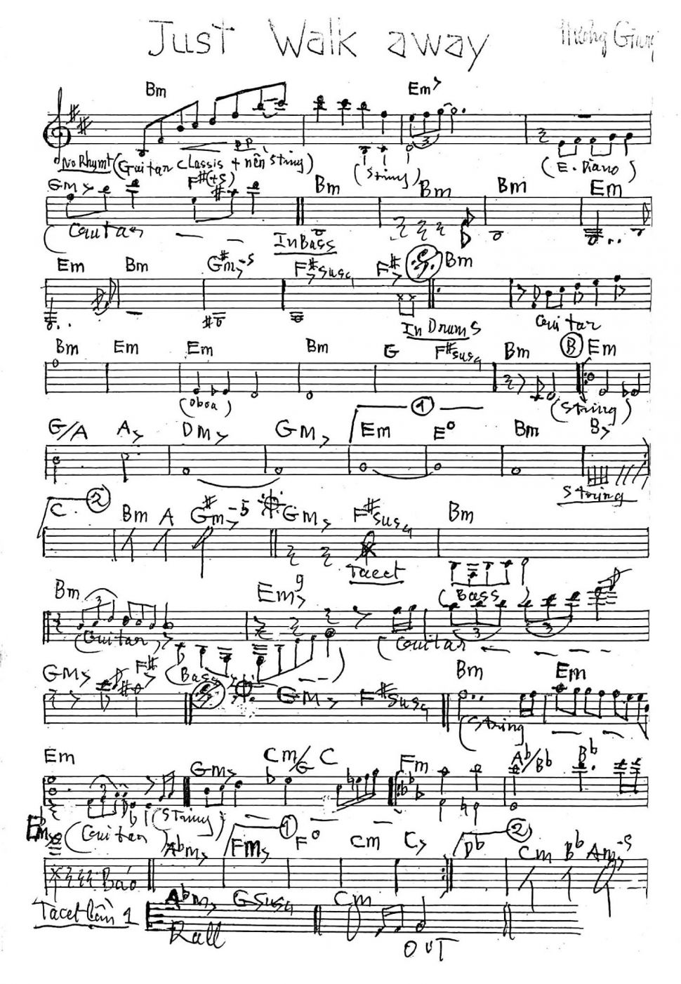 Just walk away sheet