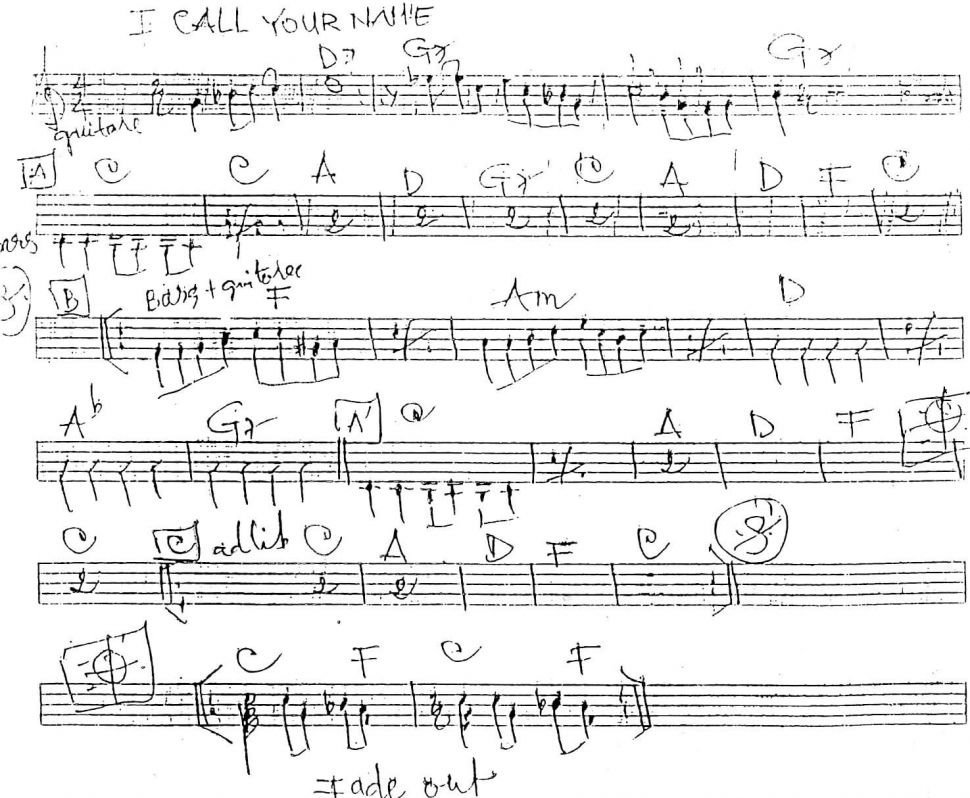 I Call Your Name sheet