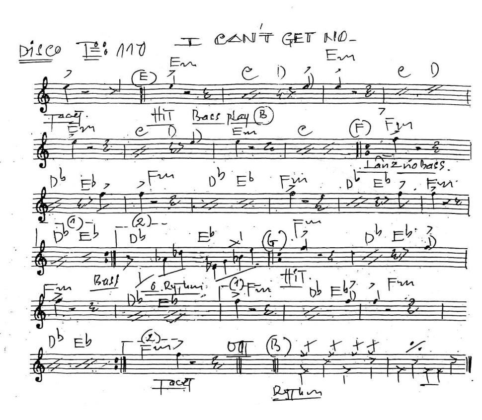 I Can't Get No sheet