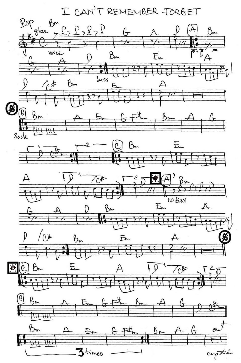 I Can't Rember Foerget sheet